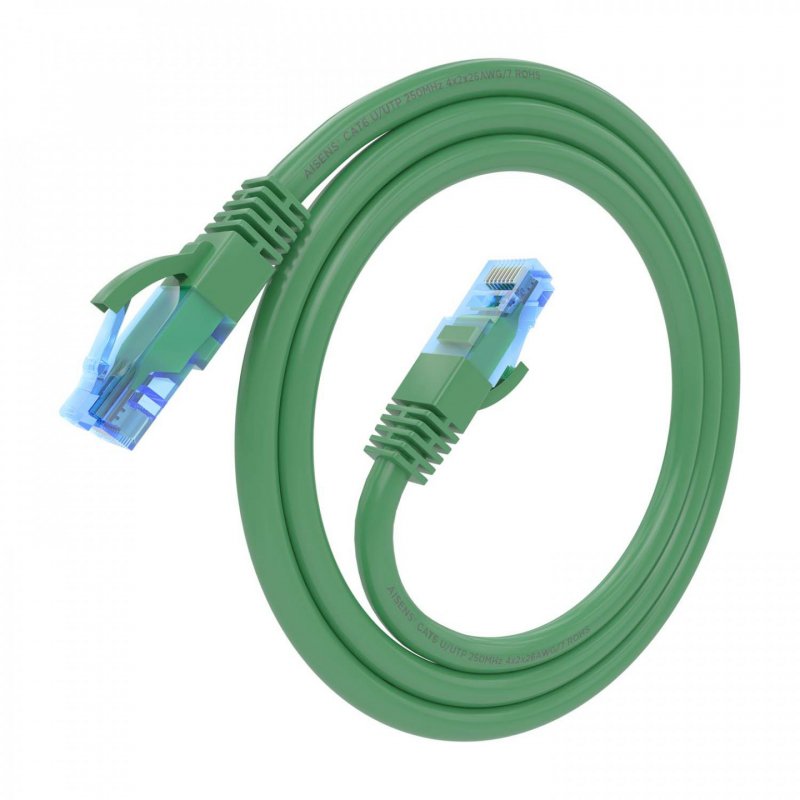 CABLE RED AISENS LATIGUILLO RJ45 CAT.6 UTP AWG26 CCA VERDE 0.5M