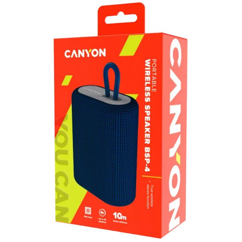 Canyon Tragbarer kabelloser Bluetooth-Lautsprecher BSP-4 Wiedergabe von TF-Karten und Radiofunktion, max.