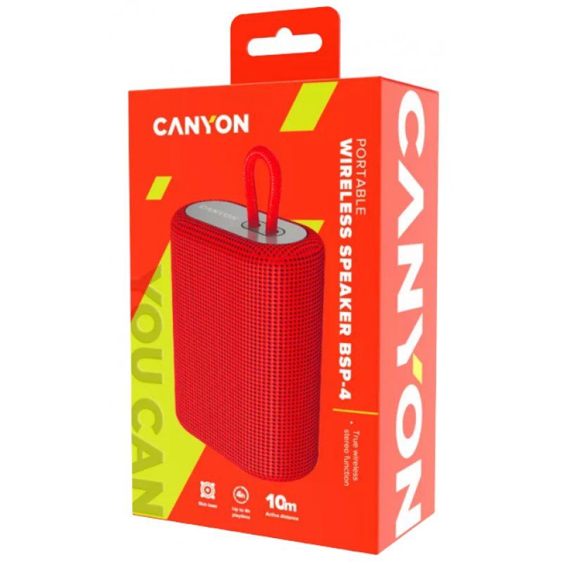 Canyon BSP-4 Enceinte portable stéréo Rouge 5 W