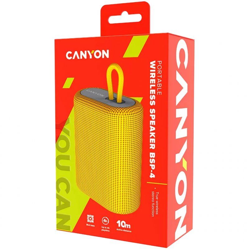 Canyon BSP-4 Enceinte portable stéréo Jaune 5 W