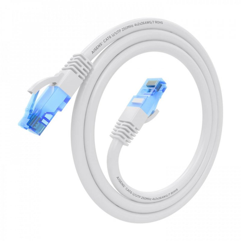CABLE RED AISENS LATIGUILLO RJ45 CAT.6 UTP AWG26 CCA BLANCO 0.75M