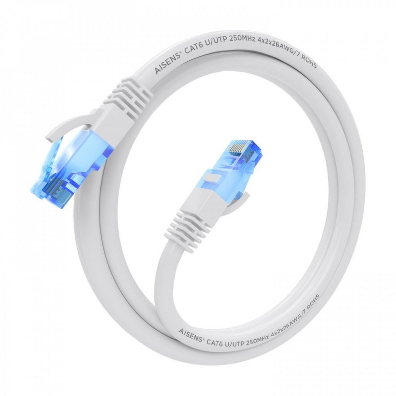 CABLE RED AISENS LATIGUILLO RJ45 CAT.6 UTP AWG26 CCA BLANCO 1.5M