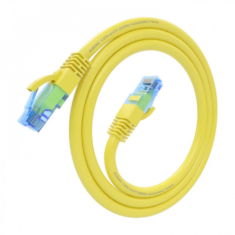 CABLE RED AISENS LATIGUILLO RJ45 CAT.6 UTP AWG26 CCA AMARILLO 0.5M