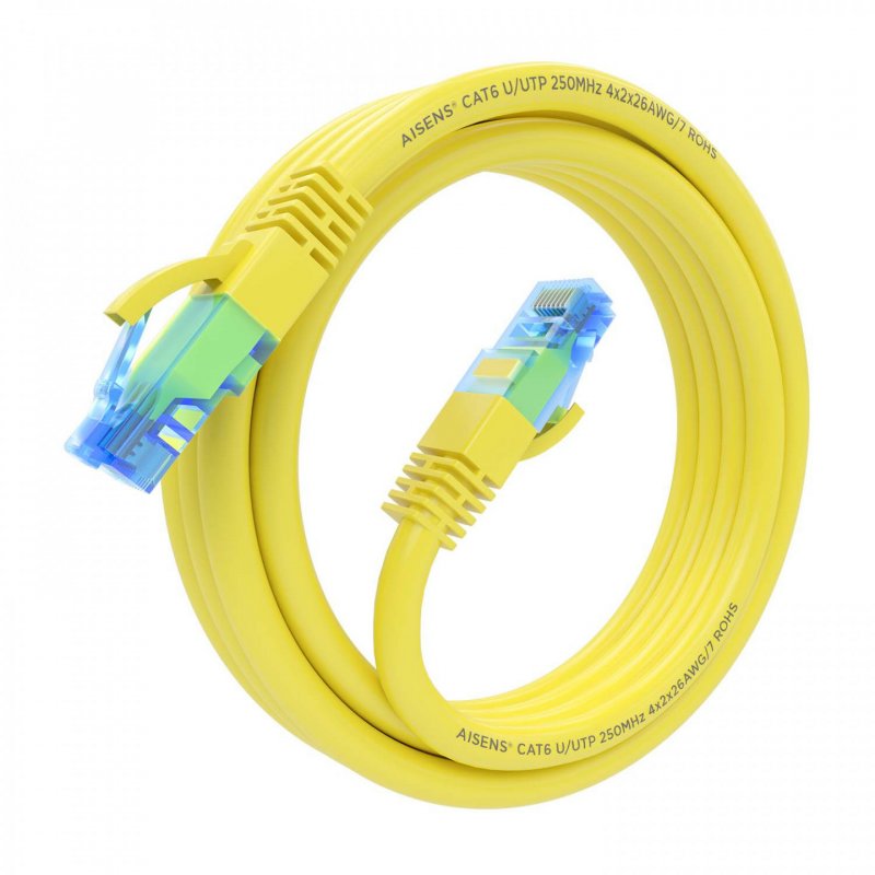 AISENS A135-0836 câble de réseau Jaune 3 m Cat6 U/UTP (UTP)