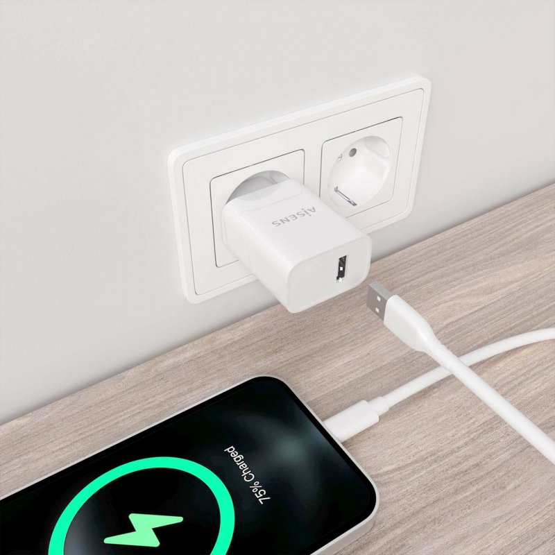 CARGADOR AISENS USB 10W ALTA EFICIENCIA 5V/2A BLANCO