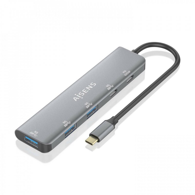 AISENS A109-0857 hub & concentrateur USB 3.2 Gen 1 (3.1 Gen 1) Type-C 5 Mbit/s Gris