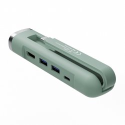 Ewent EW1148 station d'accueil Avec fil USB 3.2 Gen 1 (3.1 Gen 1) Type-C Vert
