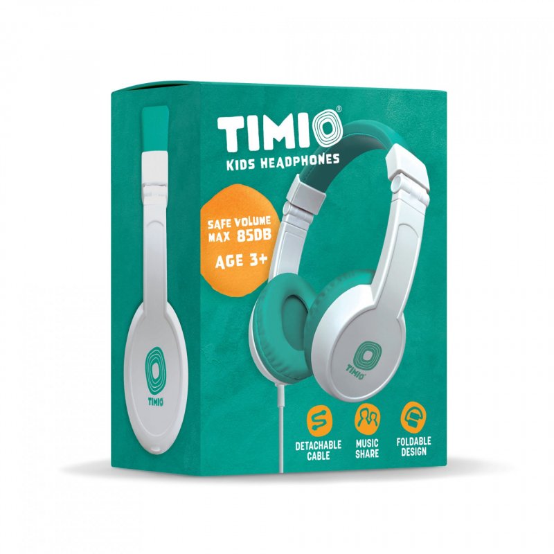 TIMIO TMH-01 écouteur/casque Écouteurs Avec fil Arceau Musique Turquoise, Blanc