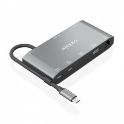 AISENS ASUC-8P010-GR laptop dock/port replicator Wired USB 3.2 Gen 1 (3.1 Gen 1) Type-C Grey
