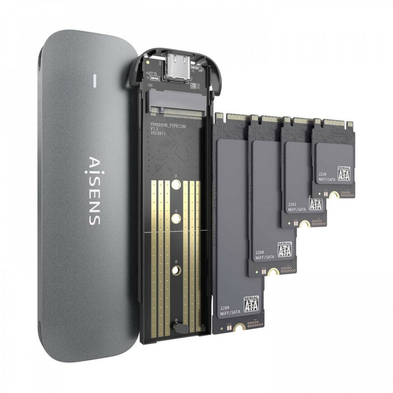 AISENS ASM2-006GRY Boîtier de disques de stockage Enceinte ssd Gris M.2