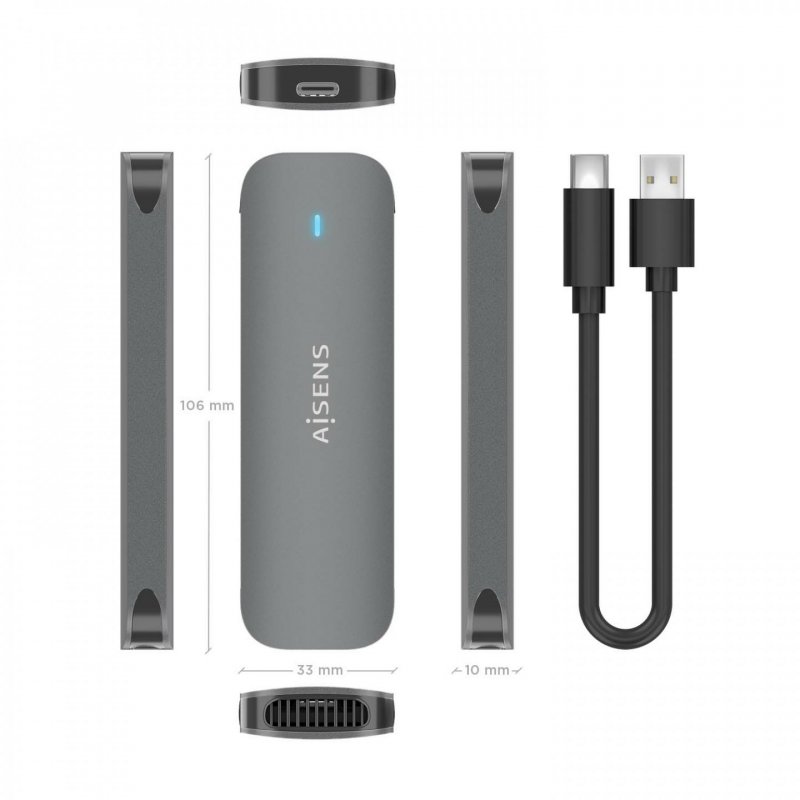 CAJA EXTERNA AISENS M.2 (NGFF) ASM2-006GRY SATA A USB3.1 GEN1 GRIS