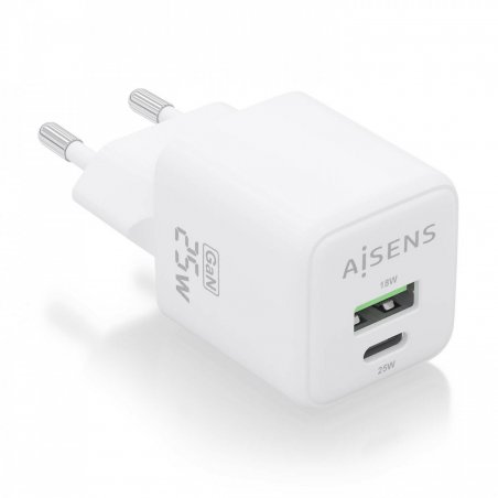 AISENS ASCH-25W2P014-W chargeur d'appareils mobiles Universel Blanc Secteur Charge rapide Intérieure