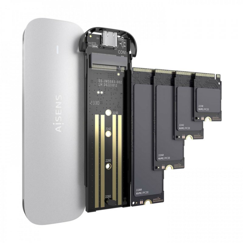 CAJA EXTERNA AISENS M.2 (NGFF) ASM2-025SL NVME A USB3.2 GEN2 PLATA
