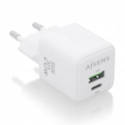 AISENS ASCH-20W2P010-W mobile device charger Universal White AC Fast charging Indoor