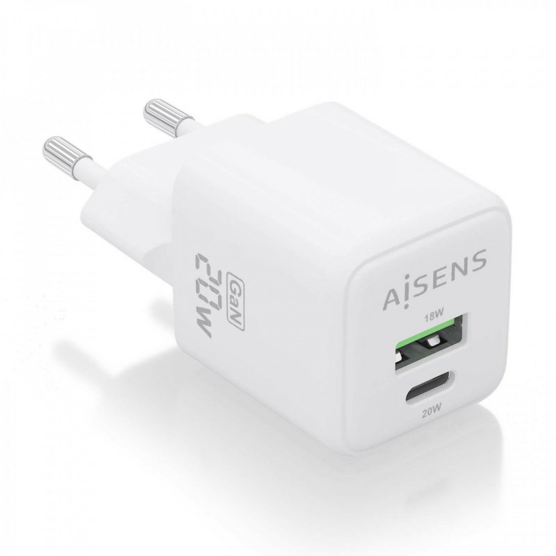AISENS ASCH-20W2P010-W chargeur d'appareils mobiles Universel Blanc Secteur Charge rapide Intérieure