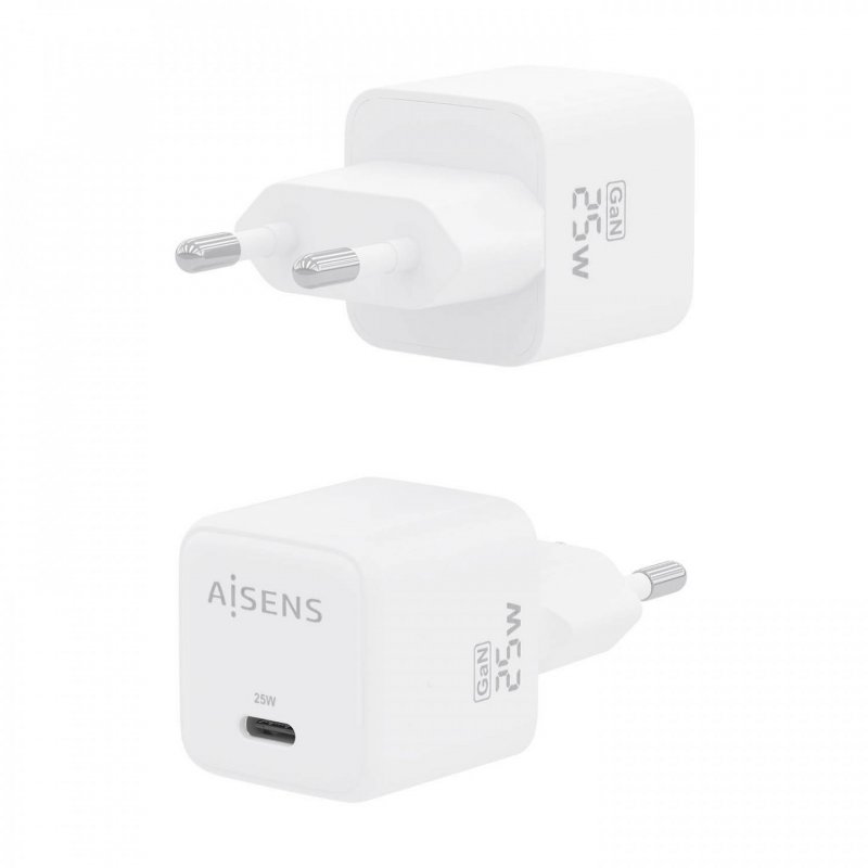 AISENS ASCH-25W1P012-W mobile device charger Universal White AC Fast charging Indoor