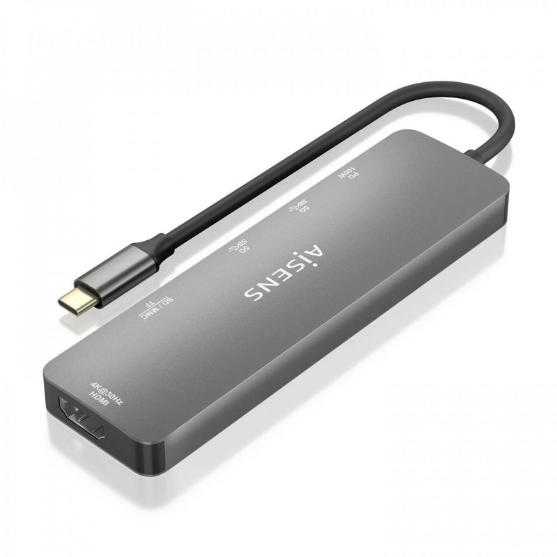 AISENS ASUC-6P016-GR station d'accueil Avec fil USB 3.2 Gen 1 (3.1 Gen 1) Type-C Gris