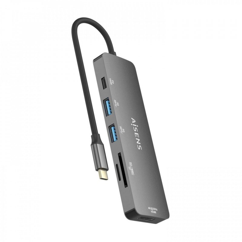 AISENS ASUC-6P016-GR station d'accueil Avec fil USB 3.2 Gen 1 (3.1 Gen 1) Type-C Gris