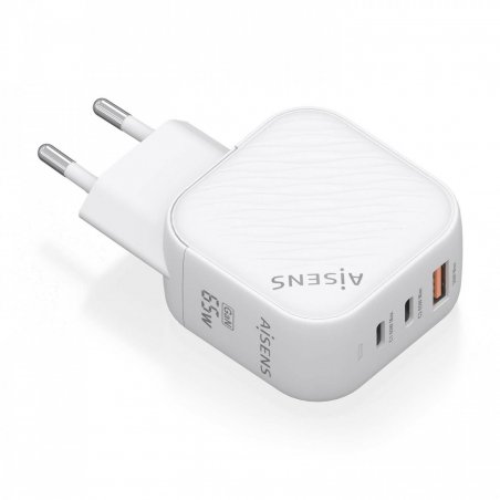 AISENS ASCH-65W3P026-W mobile device charger Universal White AC Fast charging Indoor