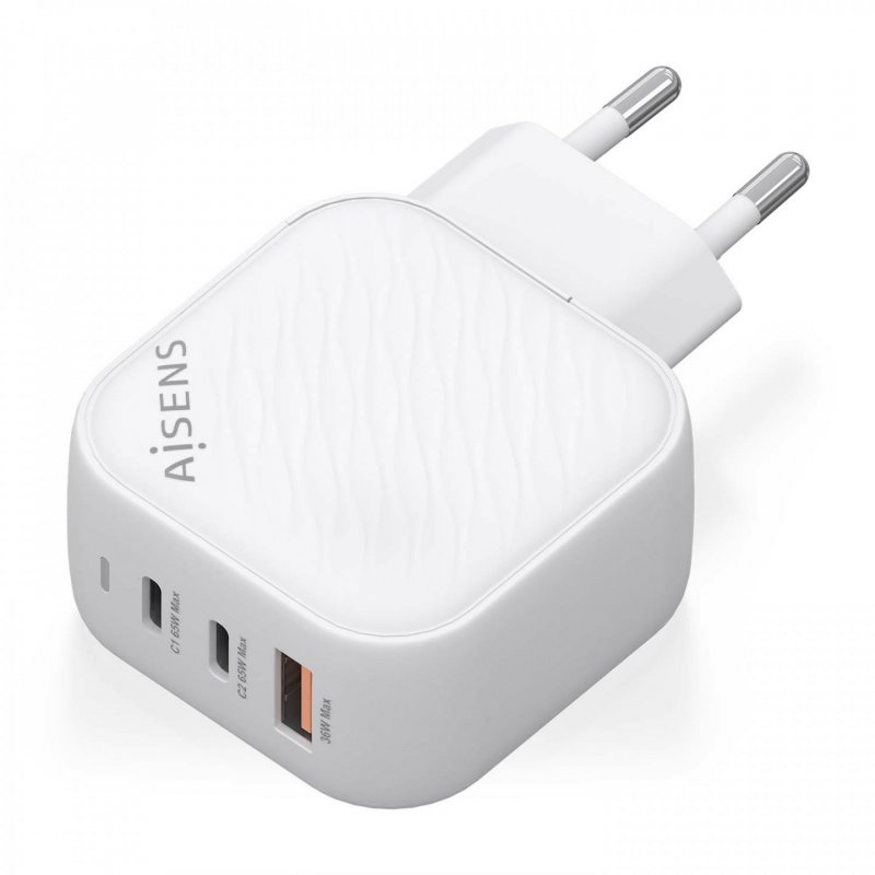 AISENS ASCH-65W3P026-W chargeur d'appareils mobiles Universel Blanc Secteur Charge rapide Intérieure