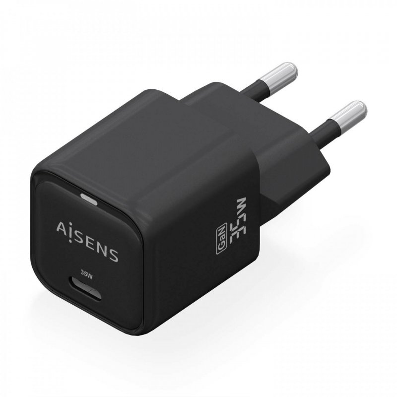 CARGADOR AISENS GAN 35W 1XUSB-C PD3.0 QC4.0 NEGRO