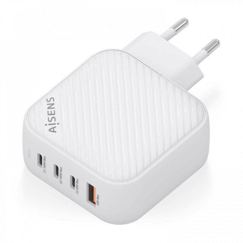 CARGADOR AISENS GAN 100W 3XUSB-C PD3.0 QC4.0 1XUSB-A QC3.0 BLANCO