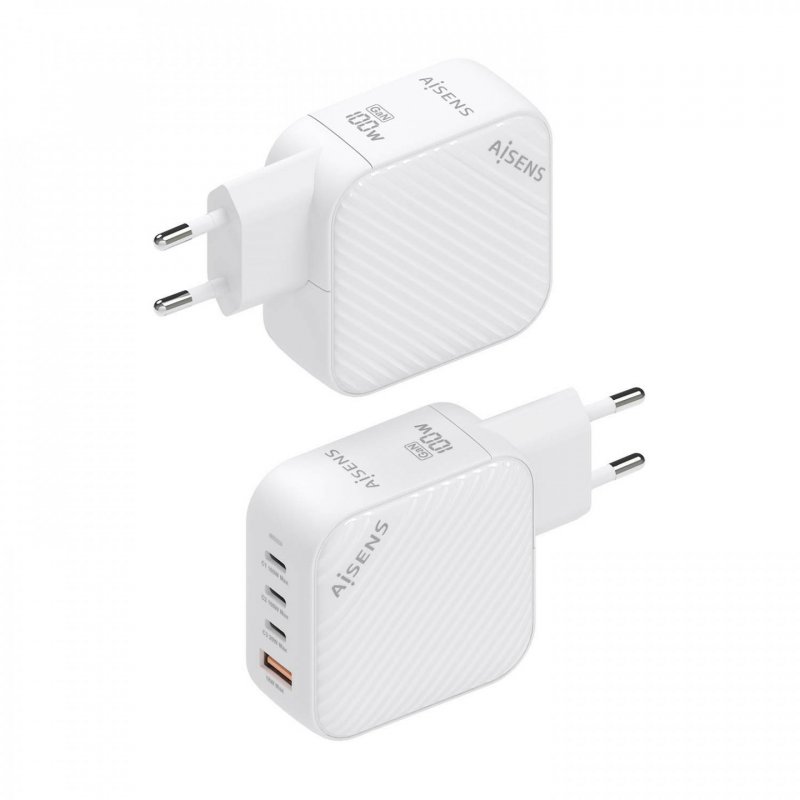 AISENS ASCH-100W4P028-W mobile device charger Universal White AC Fast charging Indoor