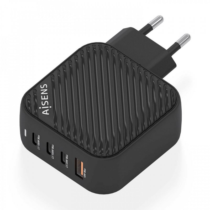 AISENS ASCH-100W4P029-BK mobile device charger Universal Black AC Fast charging Indoor