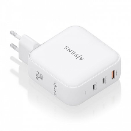 AISENS ASCH-140W3P030-W mobile device charger Universal White AC Fast charging Indoor