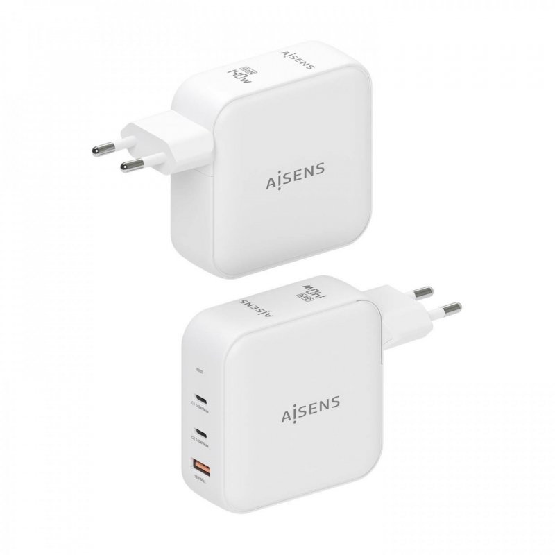 AISENS ASCH-140W3P030-W mobile device charger Universal White AC Fast charging Indoor