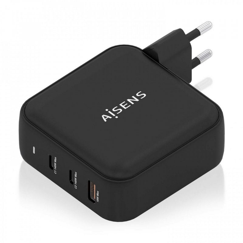 AISENS ASCH-140W3P031-BK mobile device charger Universal Black AC Fast charging Indoor