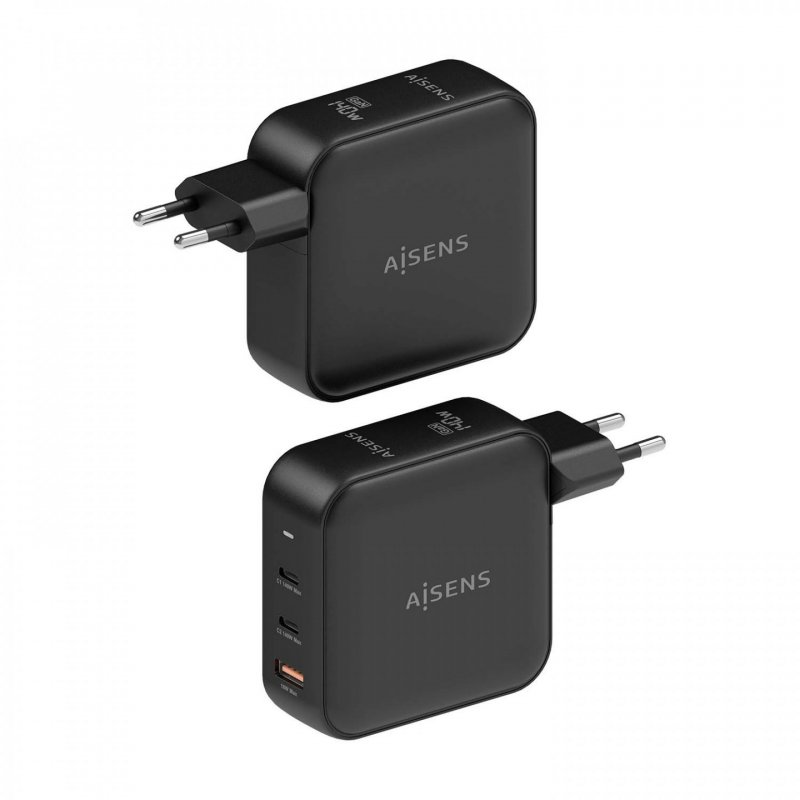 AISENS ASCH-140W3P031-BK chargeur d'appareils mobiles Universel Noir Secteur Charge rapide Intérieure