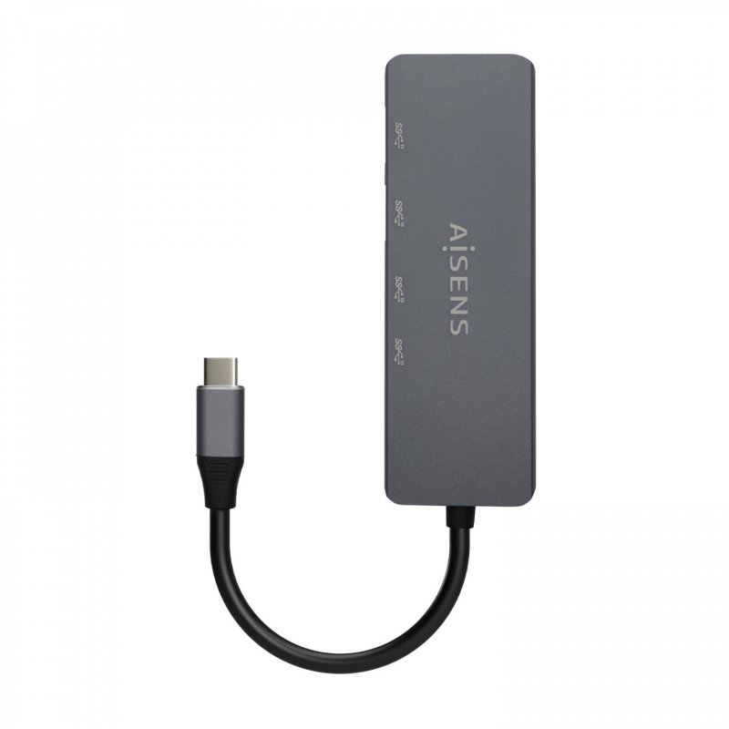 AISENS USB3.2 Gen1 5G USB-C Hub, USB-C/M-2xUSB-C/H-2xUSB-A/H, Grey, 15cm