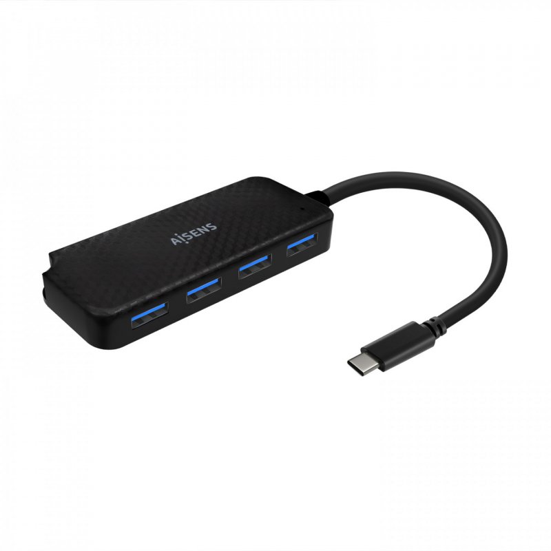 HUB AISENS USB 3.1 USB-C USB-C/M-4XTIPO A/H NEGRO 15CM