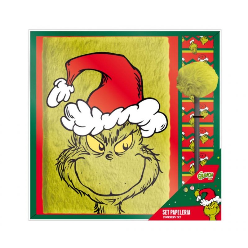 GRINCH - Pack Premium Notebook Peluche A5 Stylo-Bille