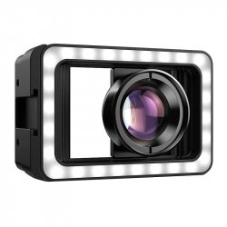 Mobile lens APEXEL APL-HB100FL23 100mm macro with LED (black)