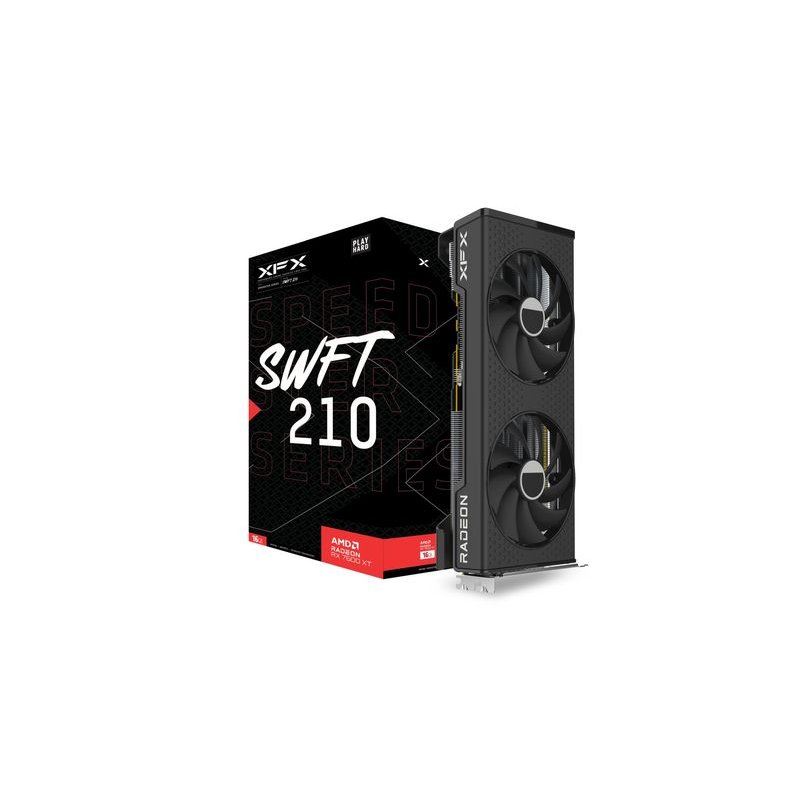 XFX RX 7600XT SWFT210 GAMING 16GB Grafikkarte - 16GB GDDR6, 1x HDMI, 3x DP