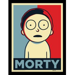 Rick et Morty - Morty Campaigne Impression Encadrée 30x40cm