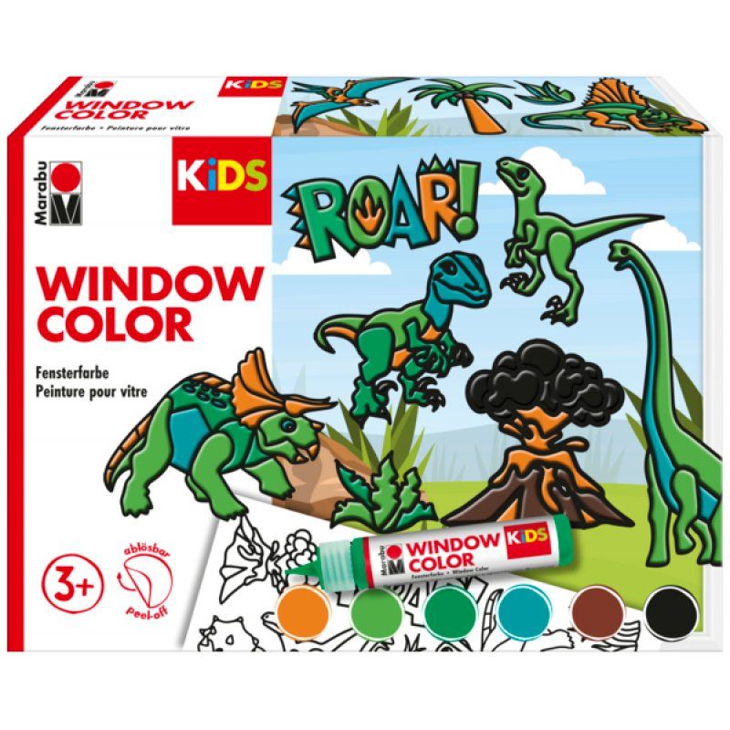 Marabu - Fun & Fancy Window Color 6x25ml - Dinosaur (822508)