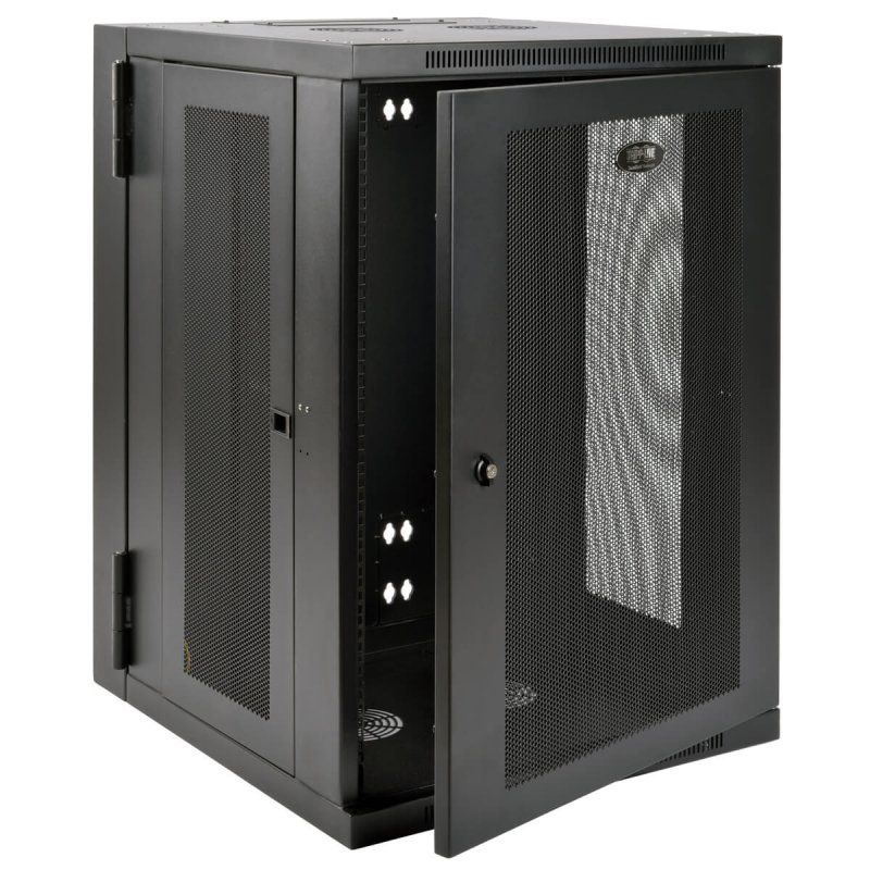 Tripp Lite SRW18USDP SmartRack 18U UPS-Depth Wall-Mount Half-Height Rack Enclosure, Hinged Back