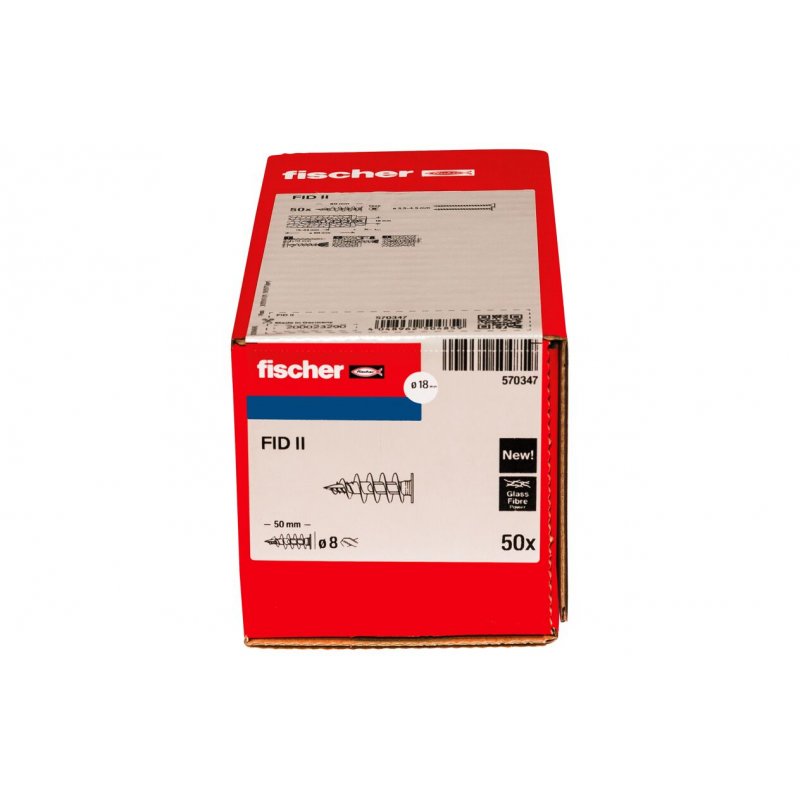 Fischer 570347 ancrage à vis et cheville murale 50 pièce(s) Fiche murale 50 mm