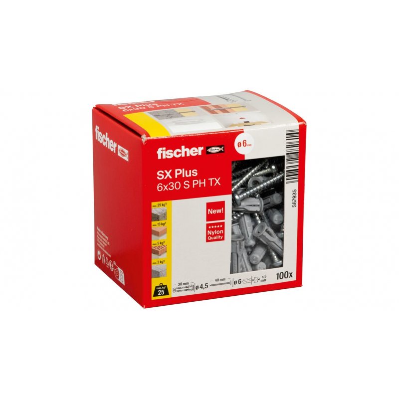 Fischer 567935 screw anchor / wall plug 100 pc(s) Screw & wall plug kit