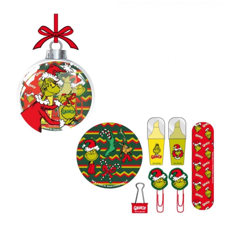 GRINCH - Boule de Noël - Boîte de Papeterie - 7 pc.