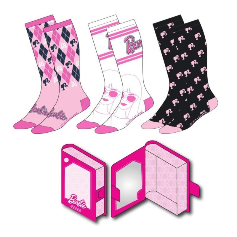 BARBIE - Pack de 3 Paires de Chaussettes (Taille 36-43)