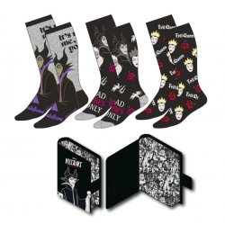 DISNEY VILLAINS - Pack de 3 Paires de Chaussettes (Taille 36-43)