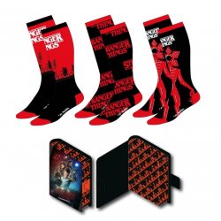 STRANGER THINGS - Pack de 3 Paires de Chaussettes (Taille 38-45)