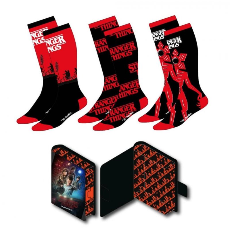 STRANGER THINGS - Pack de 3 Paires de Chaussettes (Taille 38-45)