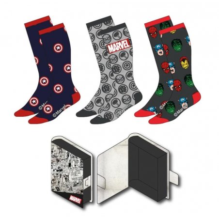 MARVEL - Pack de 3 Paires de Chaussettes (Taille 38-45)
