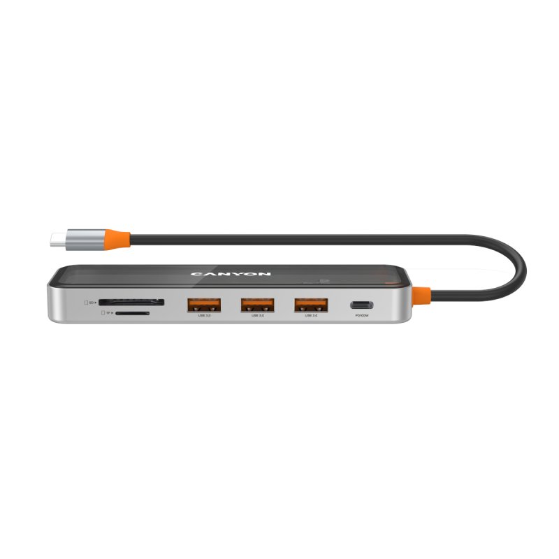 Canyon Hub DS-13 7 in 1 4k USB-C Transparent Space Grey