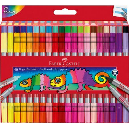Faber-Castell 151140 marqueur 40 pièce(s) Pointe fine Multicolore